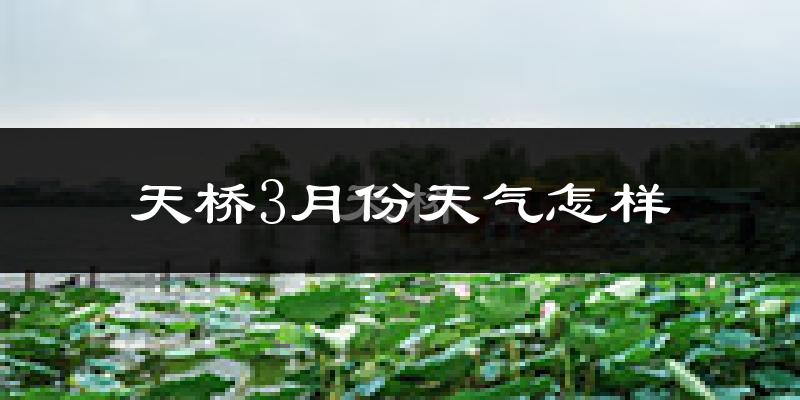 天桥3月份天气怎样?天桥三月冷吗?