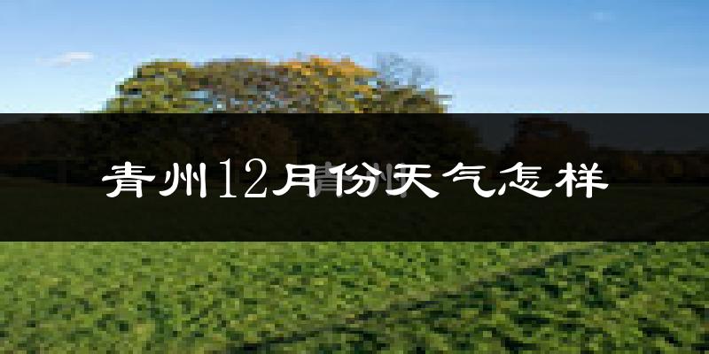 青州12月份天气怎样?青州十二月冷吗?