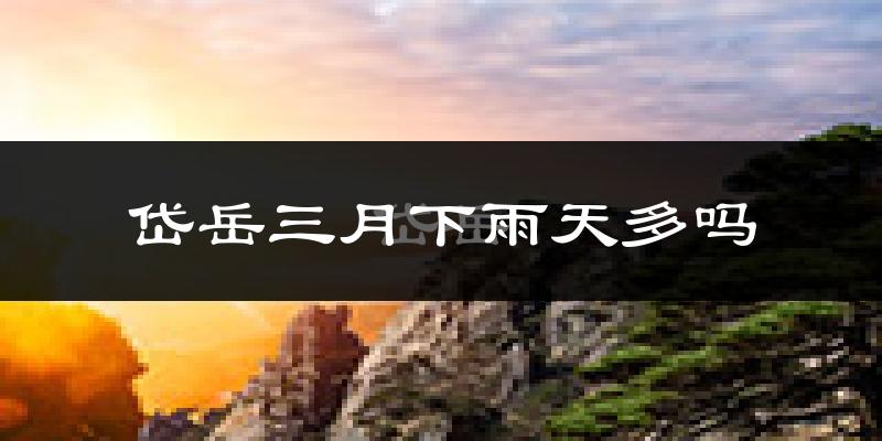 岱岳三月下雨天多吗?岱岳3月份降雨量多少?