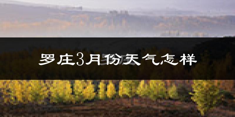 罗庄3月份天气怎样?罗庄三月冷吗?