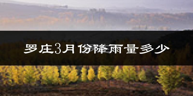 罗庄3月份降雨量多少?罗庄三月下雨多吗?