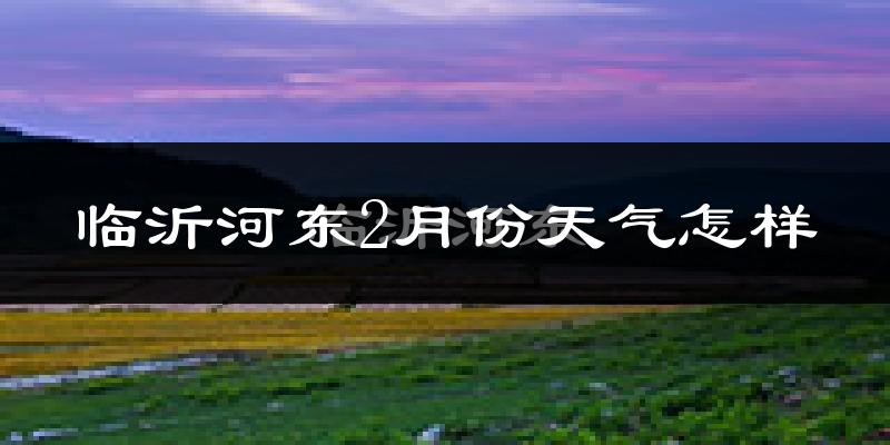 临沂河东2月份天气怎样?临沂河东二月冷不冷?