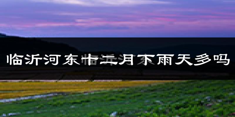临沂河东十二月下雨天多吗?临沂河东12月份降雨量多少?