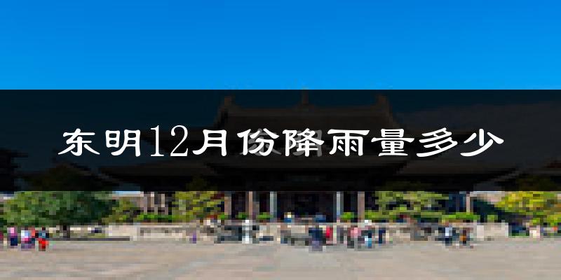东明12月份降雨量多少?东明十二月下雨多吗?
