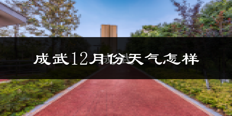 成武12月份天气怎样?成武十二月冷吗?