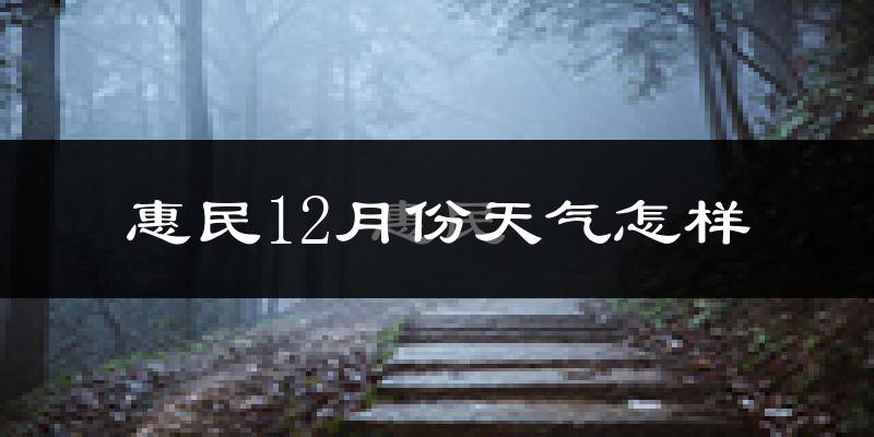 惠民12月份天气怎样?惠民十二月冷不冷?