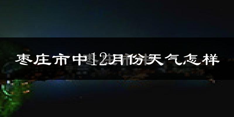 枣庄市中12月份天气怎样?枣庄市中十二月冷不冷?