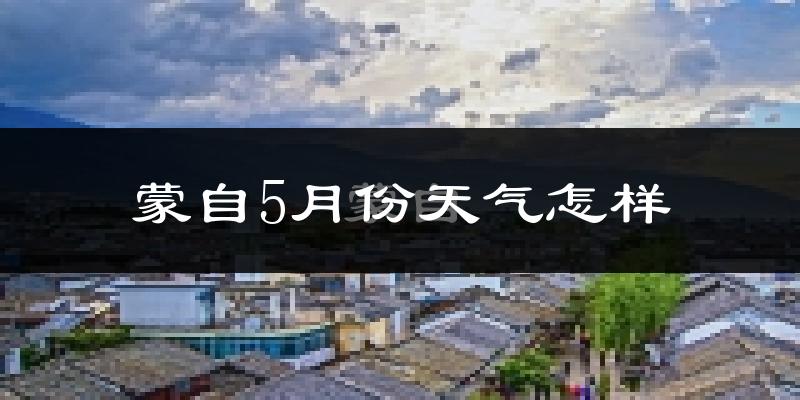 蒙自市5月份天气如何?很热吗?
